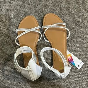 White strappy sandals NWT